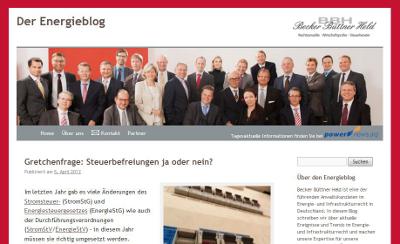 Screenshot Der Energieblog von Becker Büttner Held