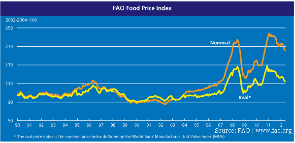Entwicklung Nahrungsmittelpreise Preisindex FAO Entwicklung Nahrungsmittelpreise Preisindex FAO